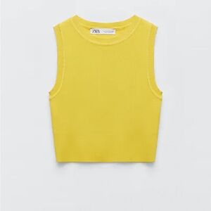 ZARA YELLOW TANK TOP SZ M
